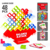 Grand ensemble de blocs rouges et verts pour un kit de puzzle Balance D.Stack avec diverses pièces et accessoires.