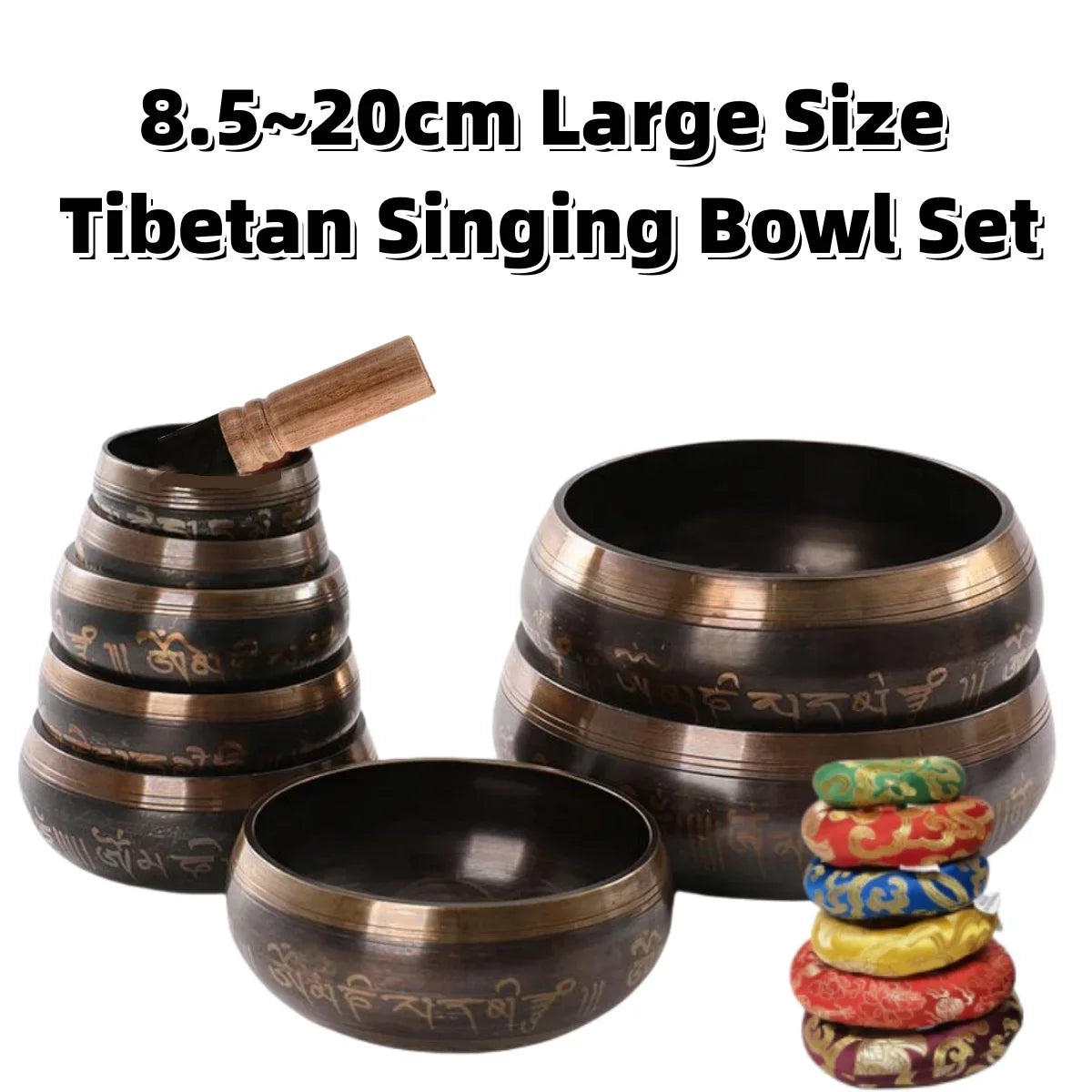 Tibetan Singing Bowl Set for Meditation and Relaxation