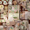 A collage of vintage botanical stickers and paper elements for plant handwriting crafts