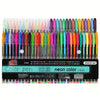 A set of metallic glitter gel pens featuring a wide array of bright colors and neon shades.