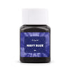 A dark bottle of Navy Blue textile fabric dye kit with a white cap and label.