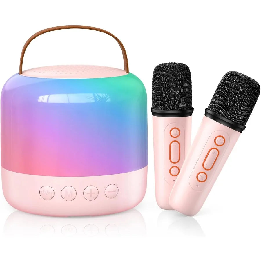 Portable Karaoke Machine with 2 Wireless Microphones