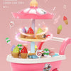 A pink children's candy car toy set featuring an ice cream truck design with various ice cream treats.
