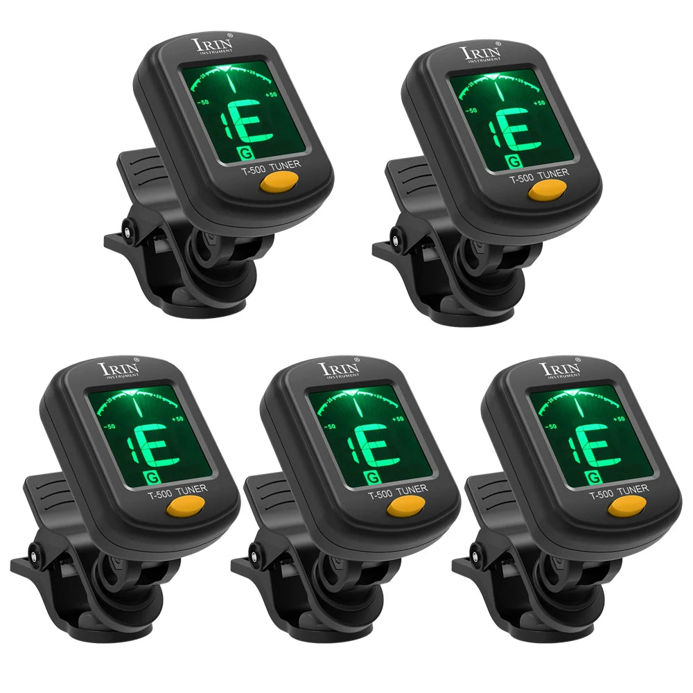 Rotatable Clip-On Tuner with LCD Display for Guitar, Bass, Ukulele & More