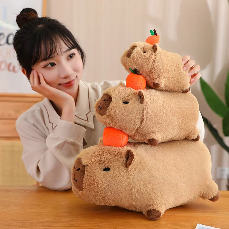 Adorable Capybara Plush Toy with Cute Turtle Backpack