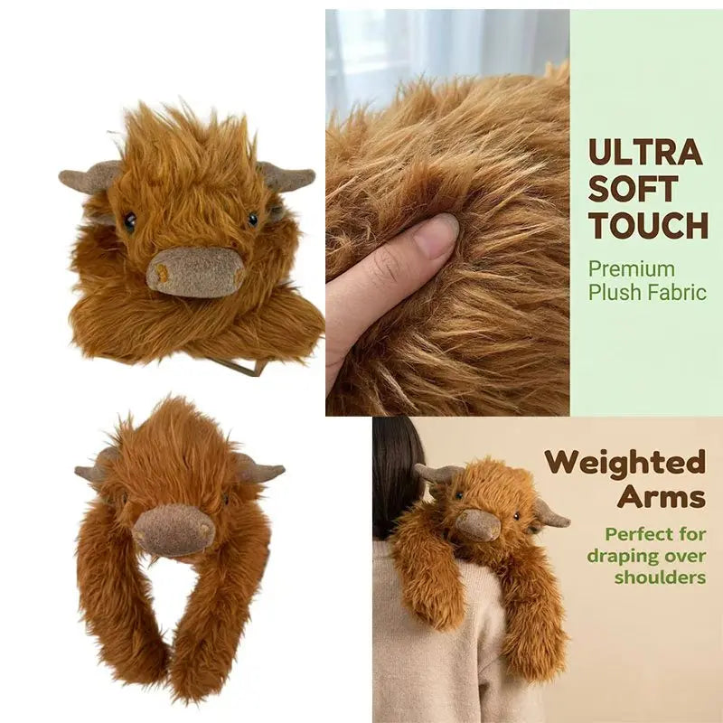 Weighted Highland Cow Plush – Soft & Cuddly Stuffed Animal