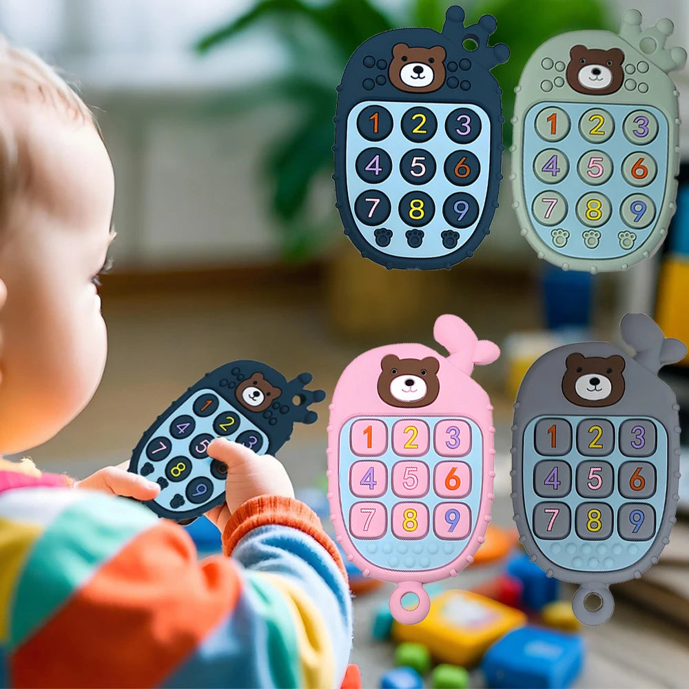 Baby Silicone Teether Toy Shaped Like a Remote Control