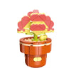 A set of orange and yellow building blocks shaped like a flower.