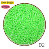 A circular arrangement of 500 clear green beads labeled D2 for a craft kit.