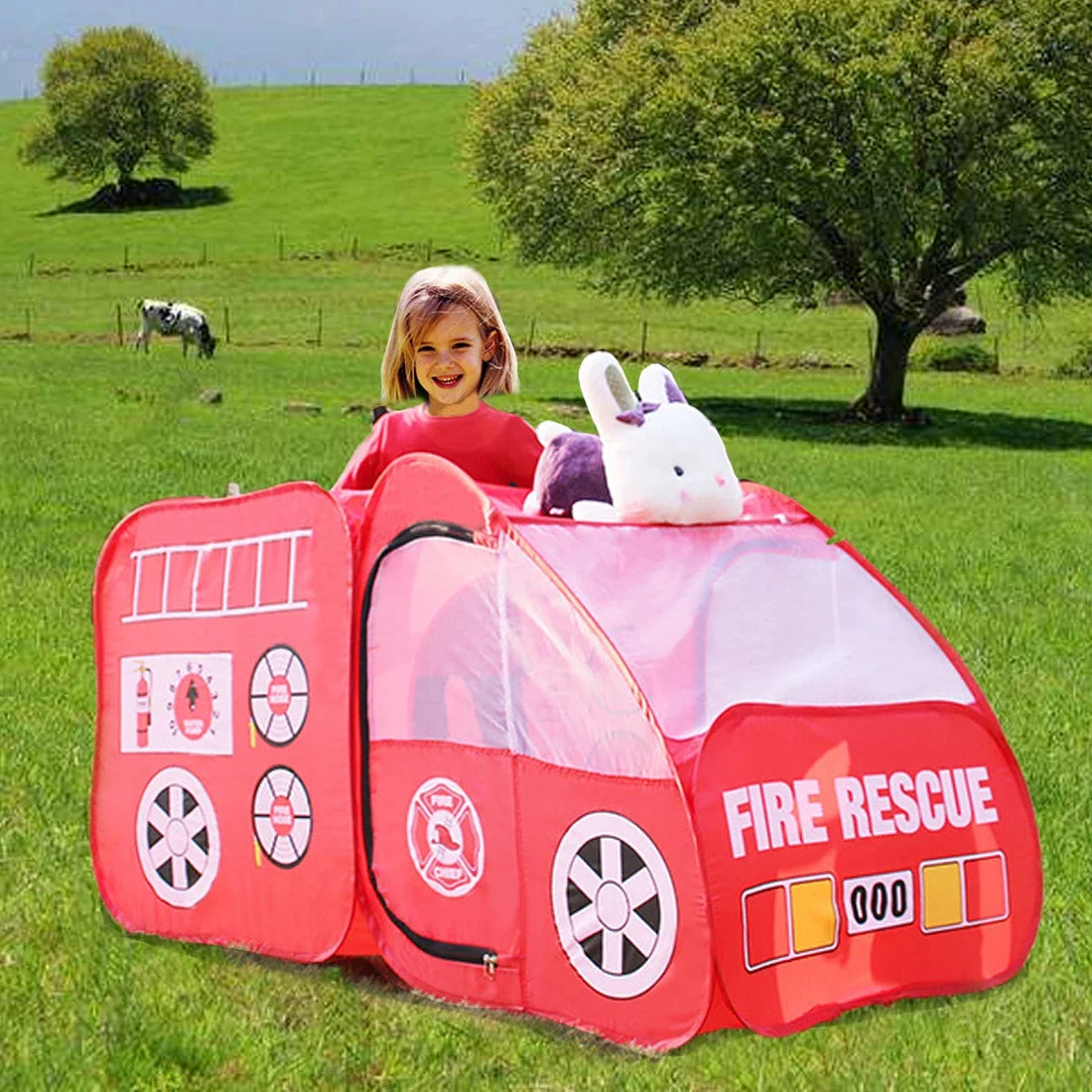 Kids' Fire Engine Pop-Up Play Tent with Carry Bag