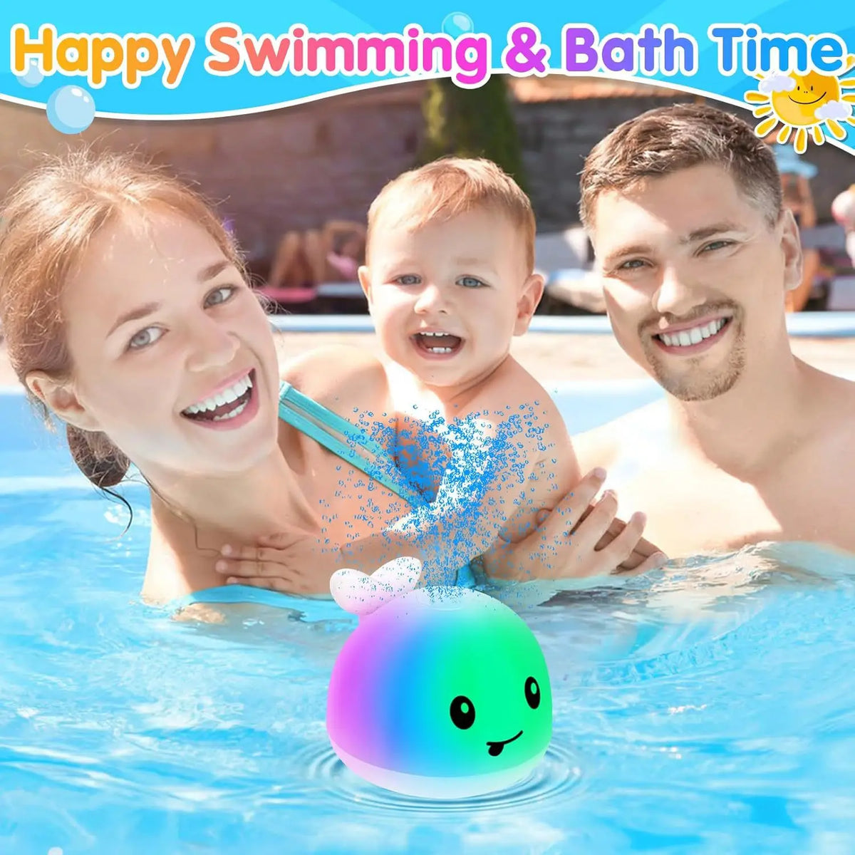Interactive Whale Bath Toy with Lights and Water Spray