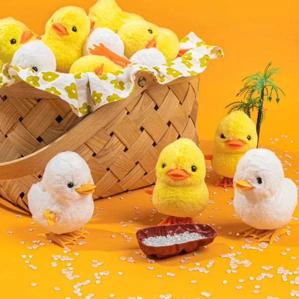 Yellow Wind-Up Jumping Chicken Toy for Toddlers