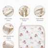 A set of soft crinkle cloth towels featuring a white background with small bear patterns and reinforced edges.