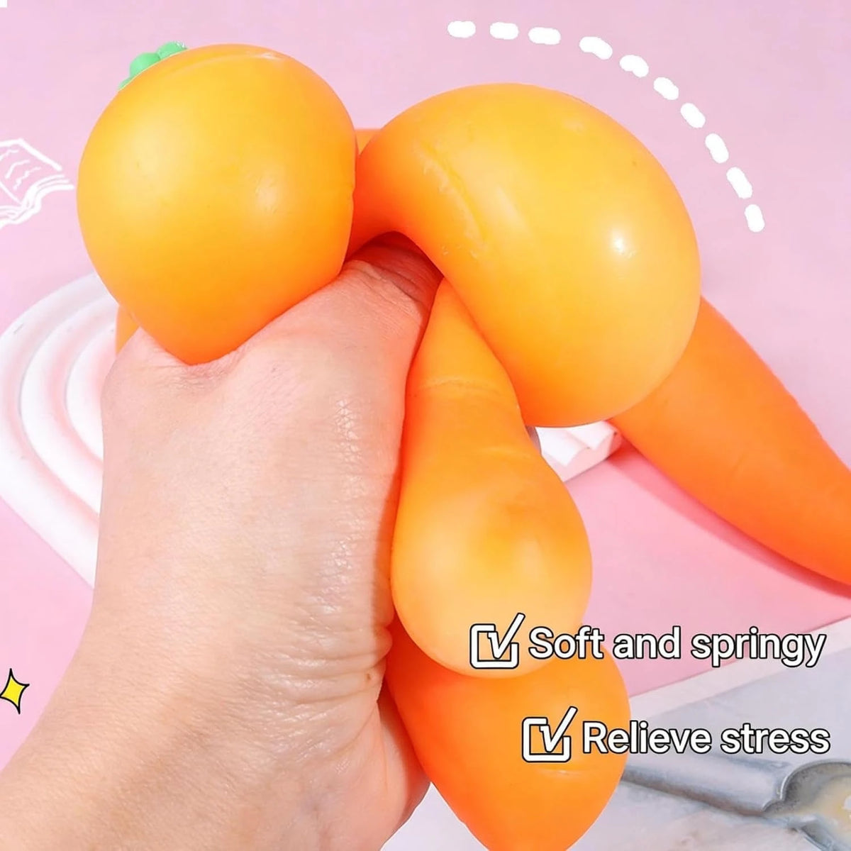 Stretchy Carrot Squeeze Toy for Stress Relief