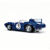 A blue Le Mans Raceway building block set featuring a race car model with the number 3.