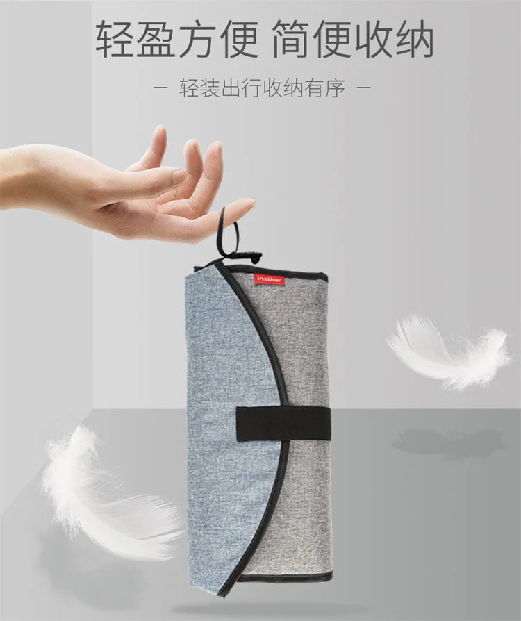 Portable Waterproof Baby Changing Pad with Storage Bag