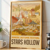 Vintage Autumn Festival Art Print — Cozy Window Scene Wall Decor