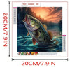 A painting kit featuring a large fish animal design on canvas with various sizes and numbers.