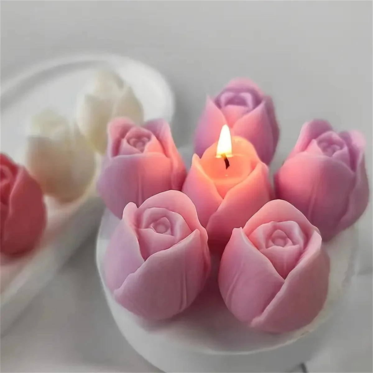 3D Tulip Flower Silicone Mold for Candle and Soap Making