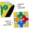 A yellow and black ludo board game piece showing a start position, next to a square board with home and start areas.