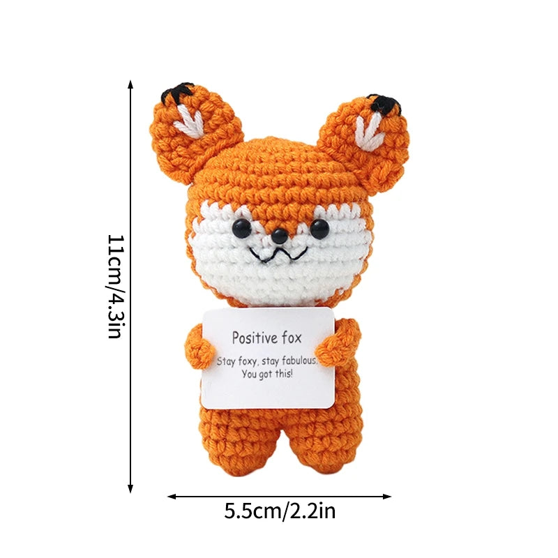 Handmade Crochet Positive Doll with Hugging Card