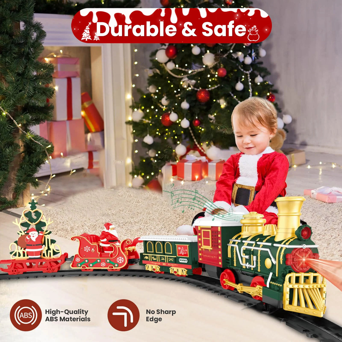 Musical Christmas Train Set with Lights