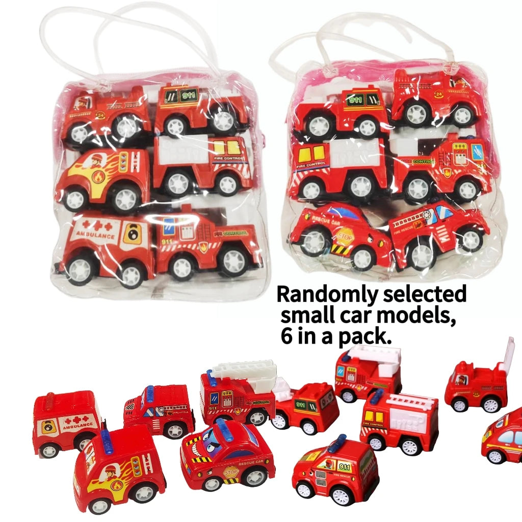 6-Piece Pull-Back Die-Cast Toy Car Set for Kids
