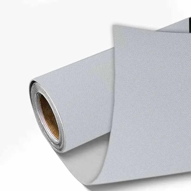 A roll of gray linen book binding cloth used for albums and scrapbooks.