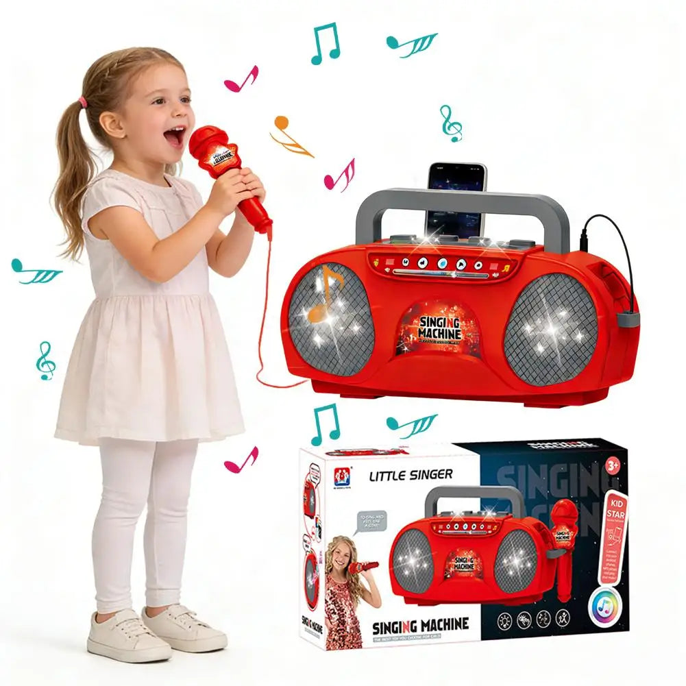 Kids Karaoke Machine with Microphone and Light Effects