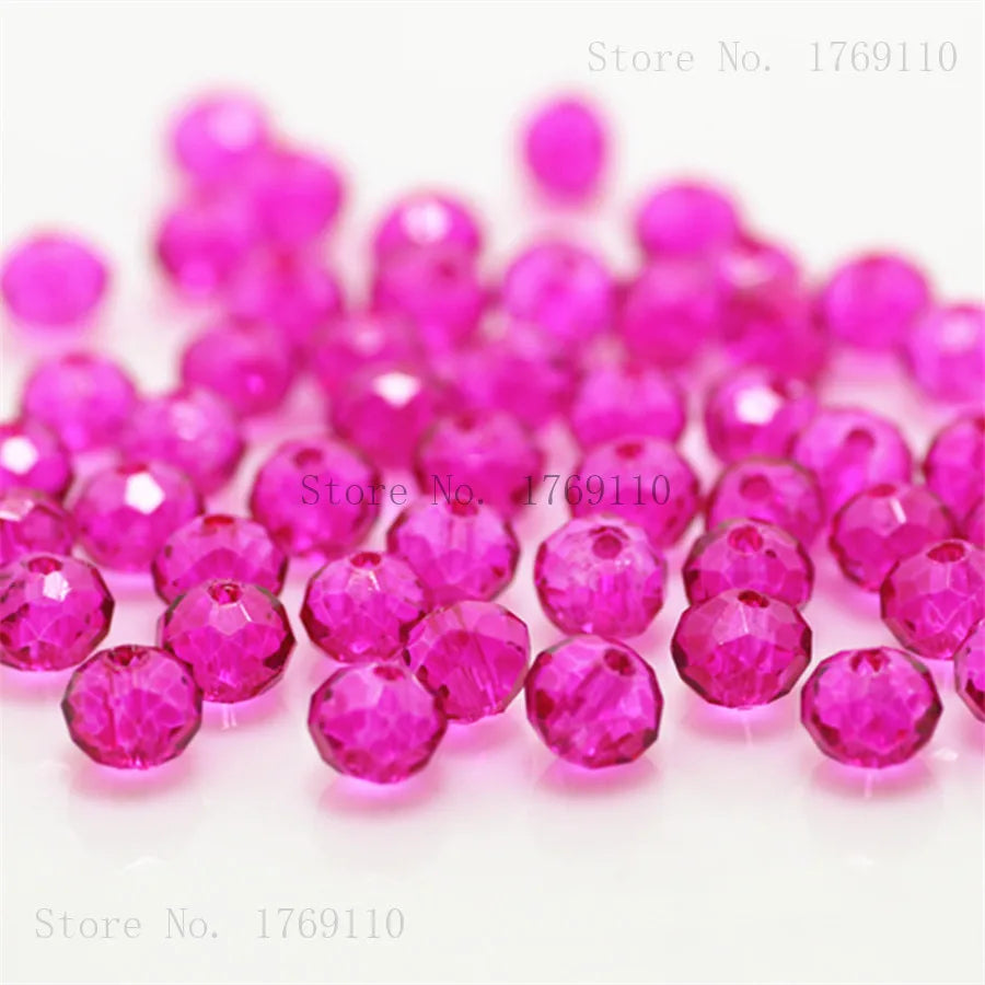 Faceted Crystal Glass Rondelle Beads for Jewelry Making