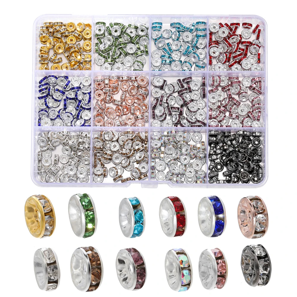 Crystal Rondelle Beads for Jewelry Making – 6mm & 8mm Spacer Beads