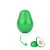 A single bright green avocado-shaped wooden cutting toy.