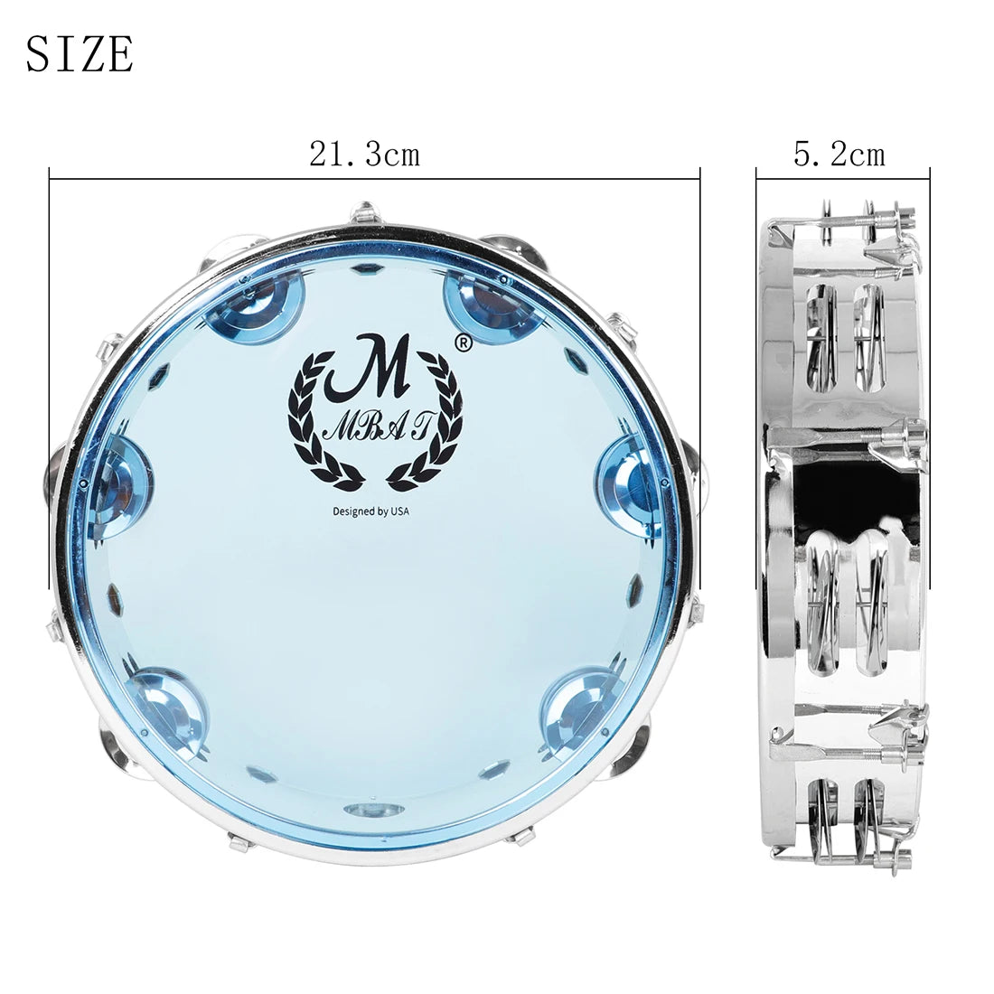 Self-Tuning Double Row Tambourine with Stainless Steel Rings