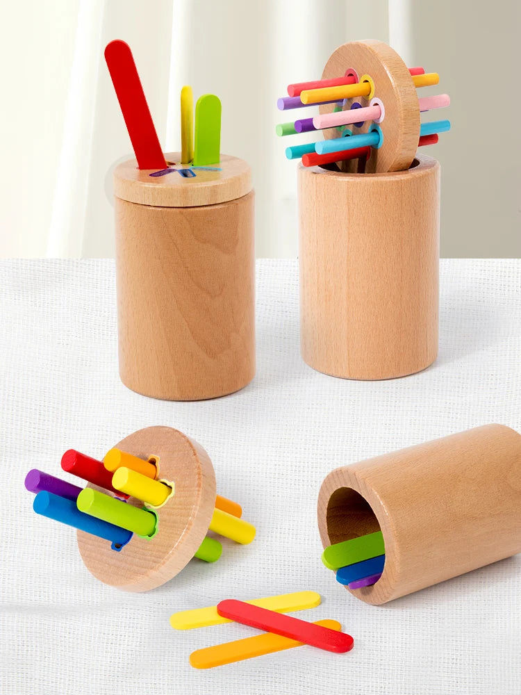 Wooden Color Sorting Toy for Toddlers – Montessori Fine Motor Skills Game