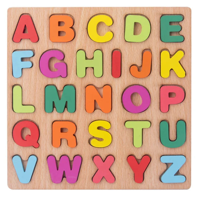 Wooden Alphabet & Number Peg Puzzles for Toddlers