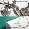 Detail shots of canvas fabric showing the front and back texture for a Paris Eiffel Tower wall art print.