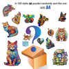 A collection of 100 styles of A4 puzzles featuring various animals like a tiger, cat, and bee.