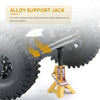 An alloy support jack is shown next to a tire, used for carrying about.