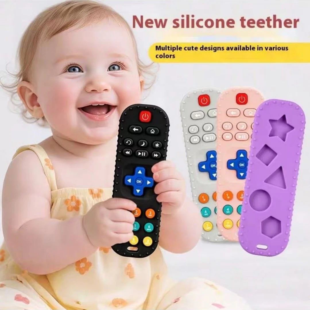 Remote Control Shaped Silicone Teether for Babies 0-12 Months