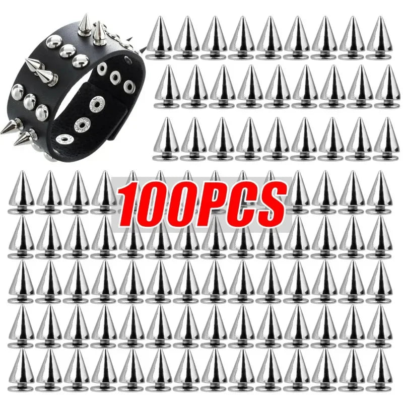 Cone Stud Rivets with Screw Backs for DIY Leather, Clothing & Accessories