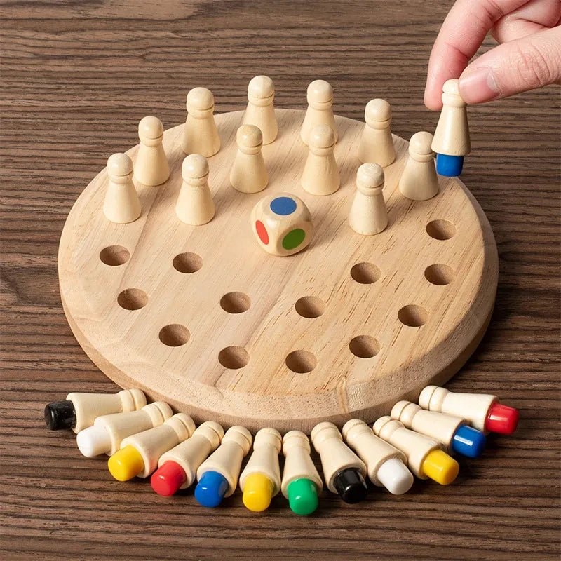 Wooden Color Memory Chess Game for Kids