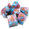 Handmade Resin D&D Dice Set – 7 Polyhedral Dice with Floral Design