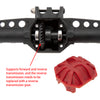 Close-up view of a black nylon portal axle with a gear, showing instructions for replacing the reverse transmission gear.