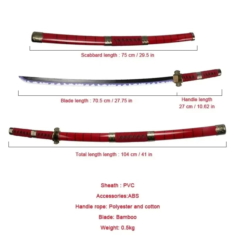 Roronoa Zoro Katana Cosplay Sword – 41-Inch Anime Replica