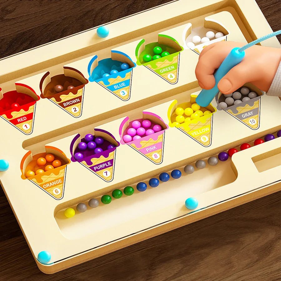 Magnetic Color Sorting Maze Wooden Puzzle Board for Toddlers