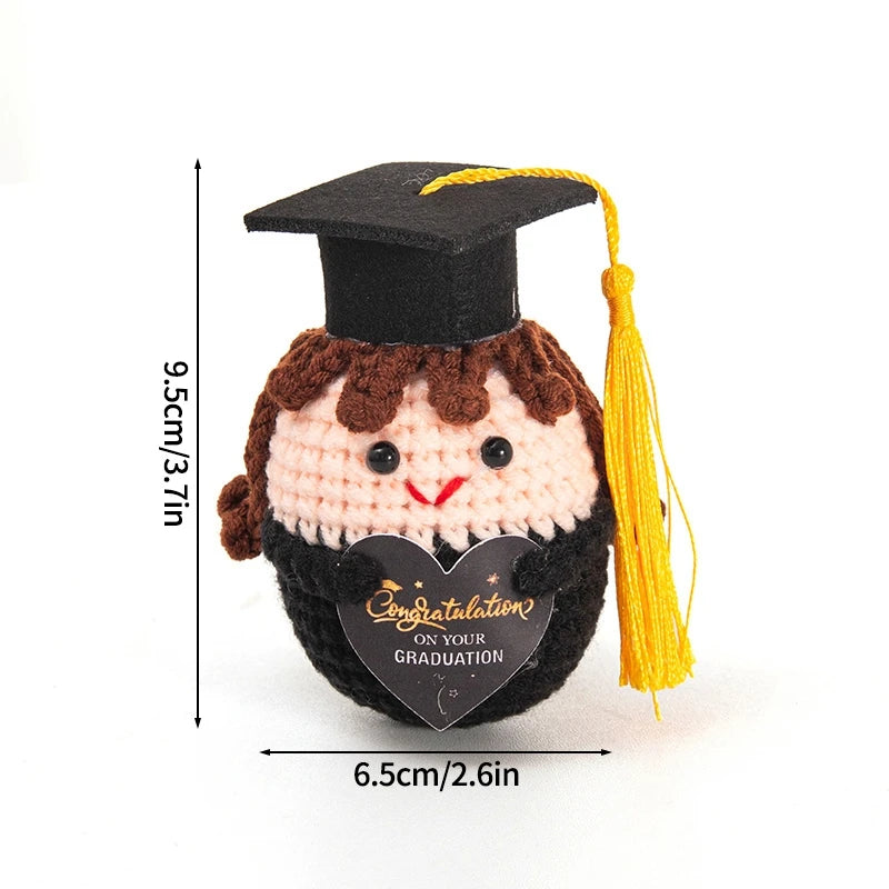 Handmade Crochet Positive Doll with Hugging Card