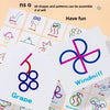 A set of thirty double-sided cards featuring various shapes and patterns for a sorting puzzle game