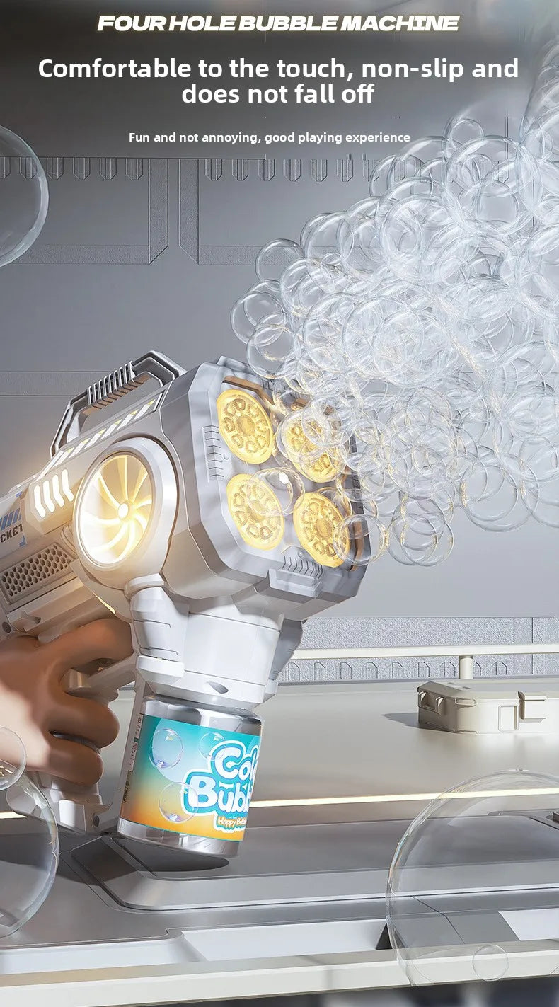 Electric Bubble Gun for Kids – Fully Automatic Rocket Launcher Bubble Machine