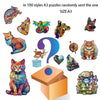 A collection of 100 A3 puzzles featuring various animals like a tiger, cat, bee, and other creatures.