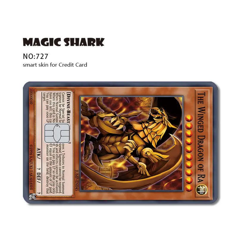 A Magic Shark card skin sticker featuring a dragon illustration for a credit card.
